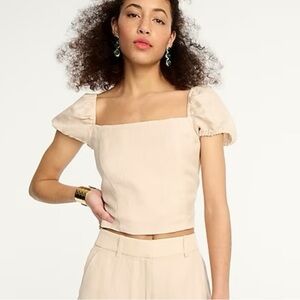J. Crew Cream Puff Sleeve Top